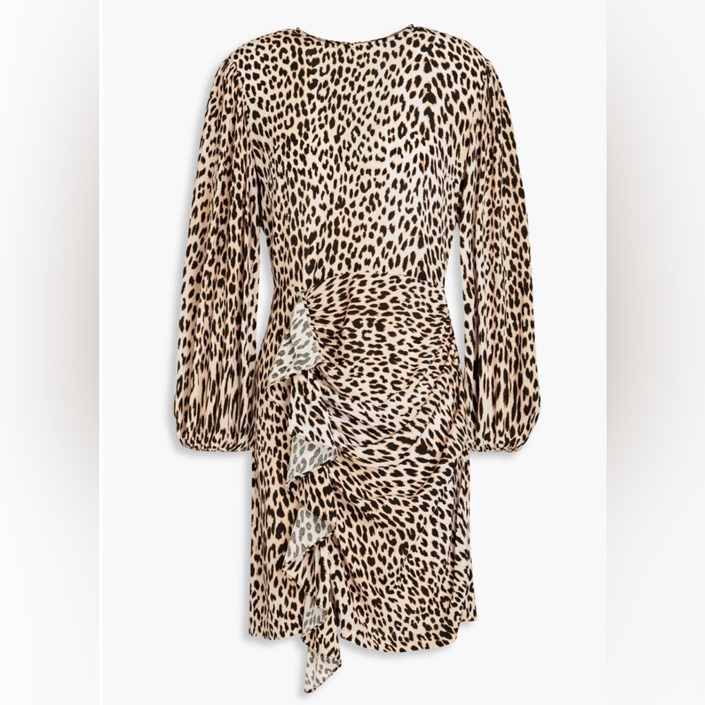 Maje Ricata Ruffled Leopard-Print Dress - Picture 3 of 15